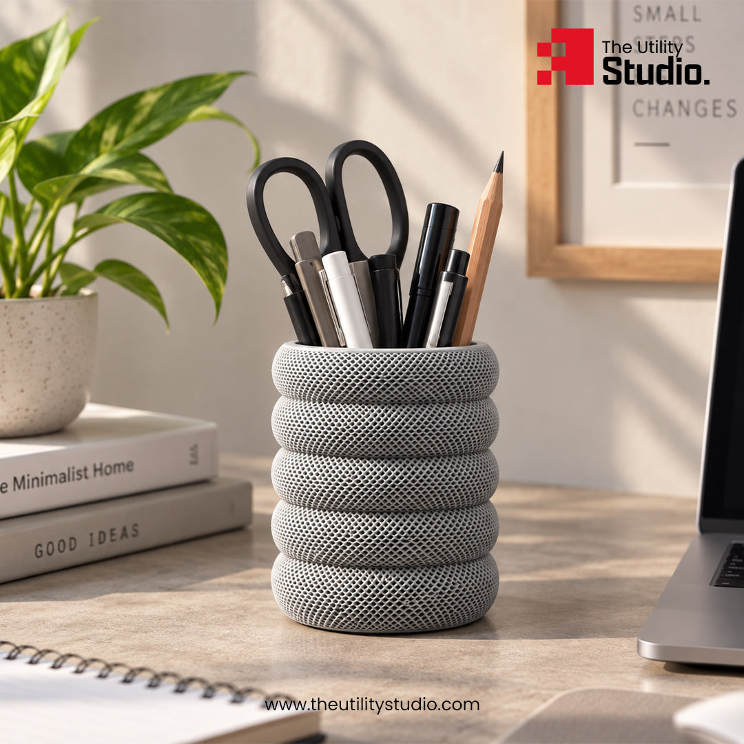 3D Textured Desk Organizer & Pen Holder