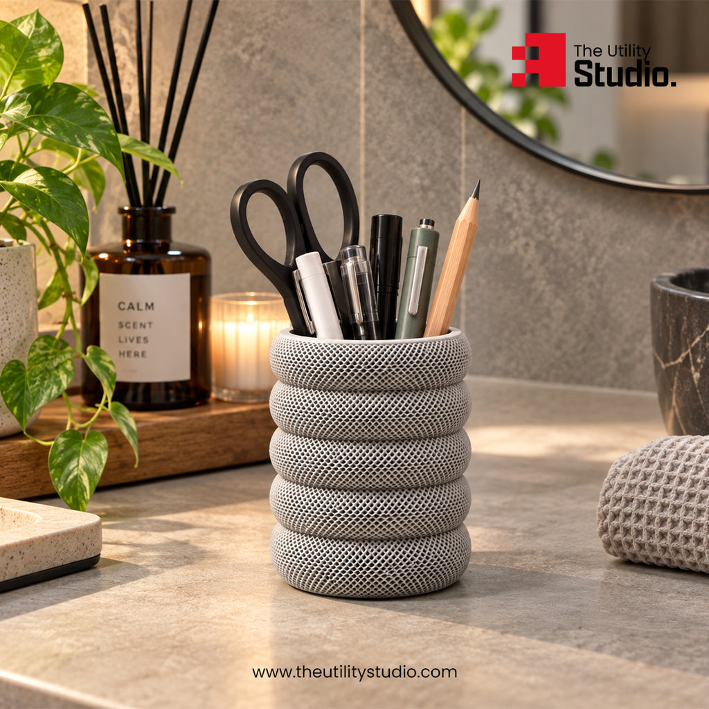 3D Textured Desk Organizer & Pen Holder