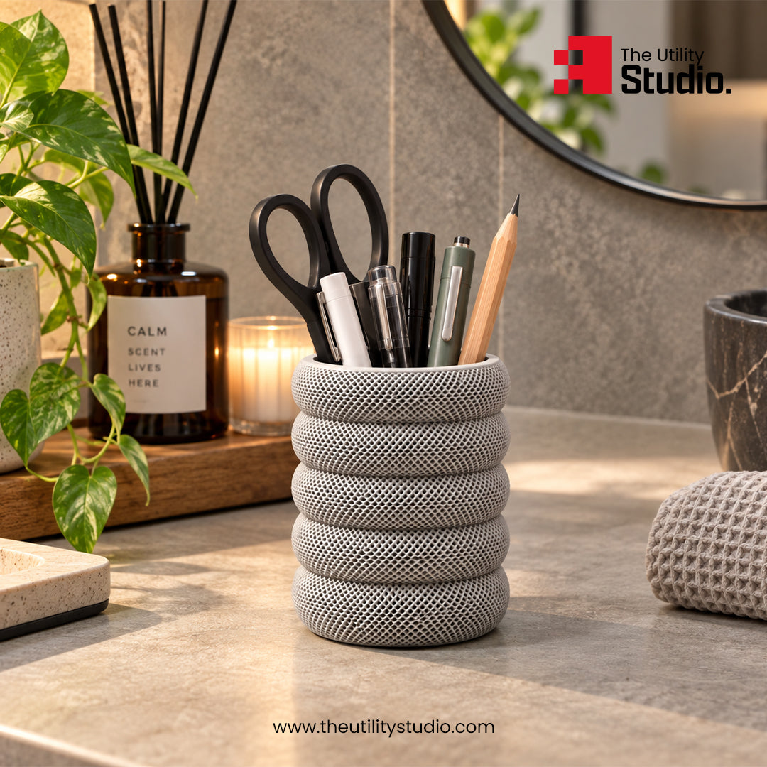 3D Textured Desk Organizer & Pen Holder