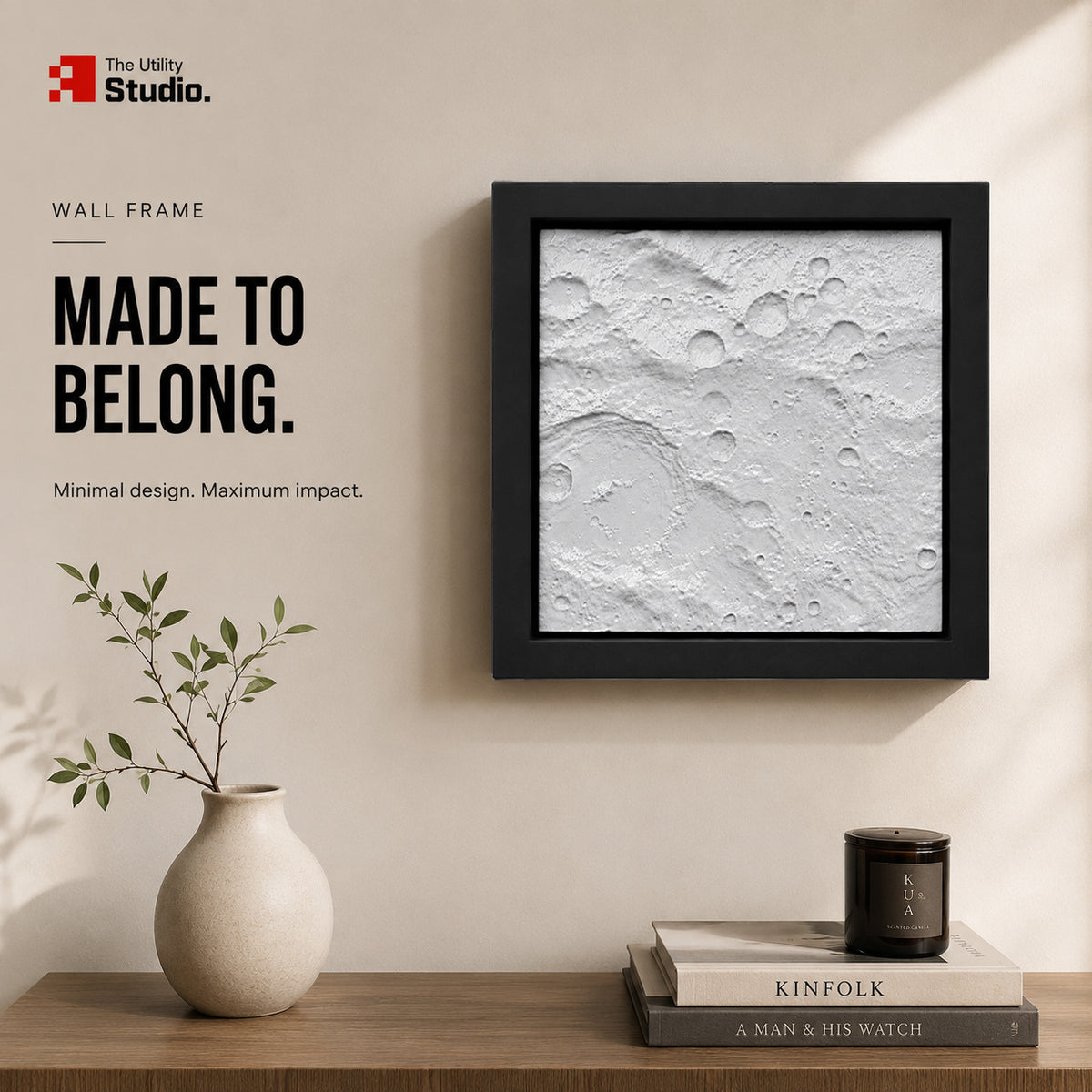 Moon Surface 3D Wall Frame